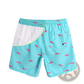 Men's Pink Shark Print Quick Dry Swim Trunks