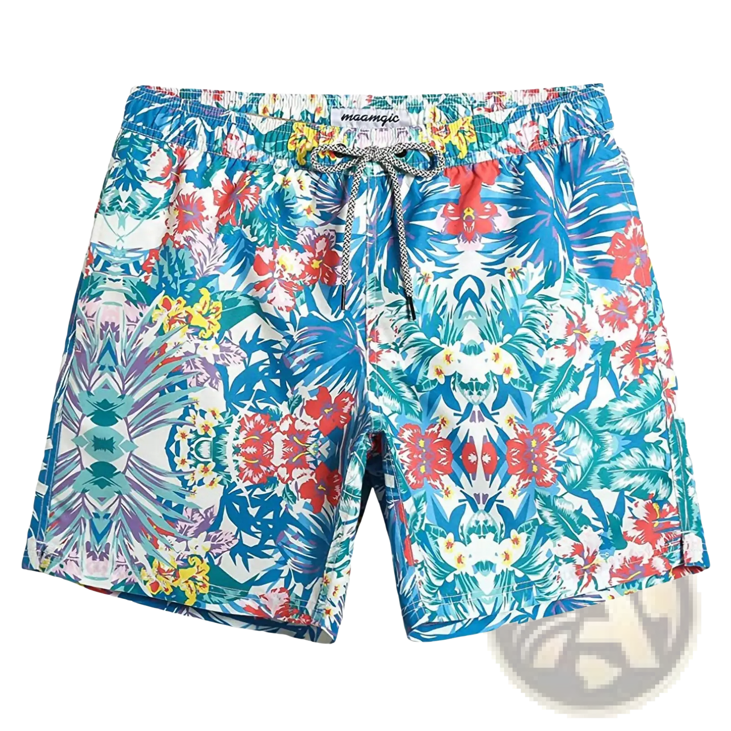 Men's Pink Shark Print Quick Dry Swim Trunks