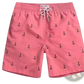 Men's Pink Shark Print Quick Dry Swim Trunks