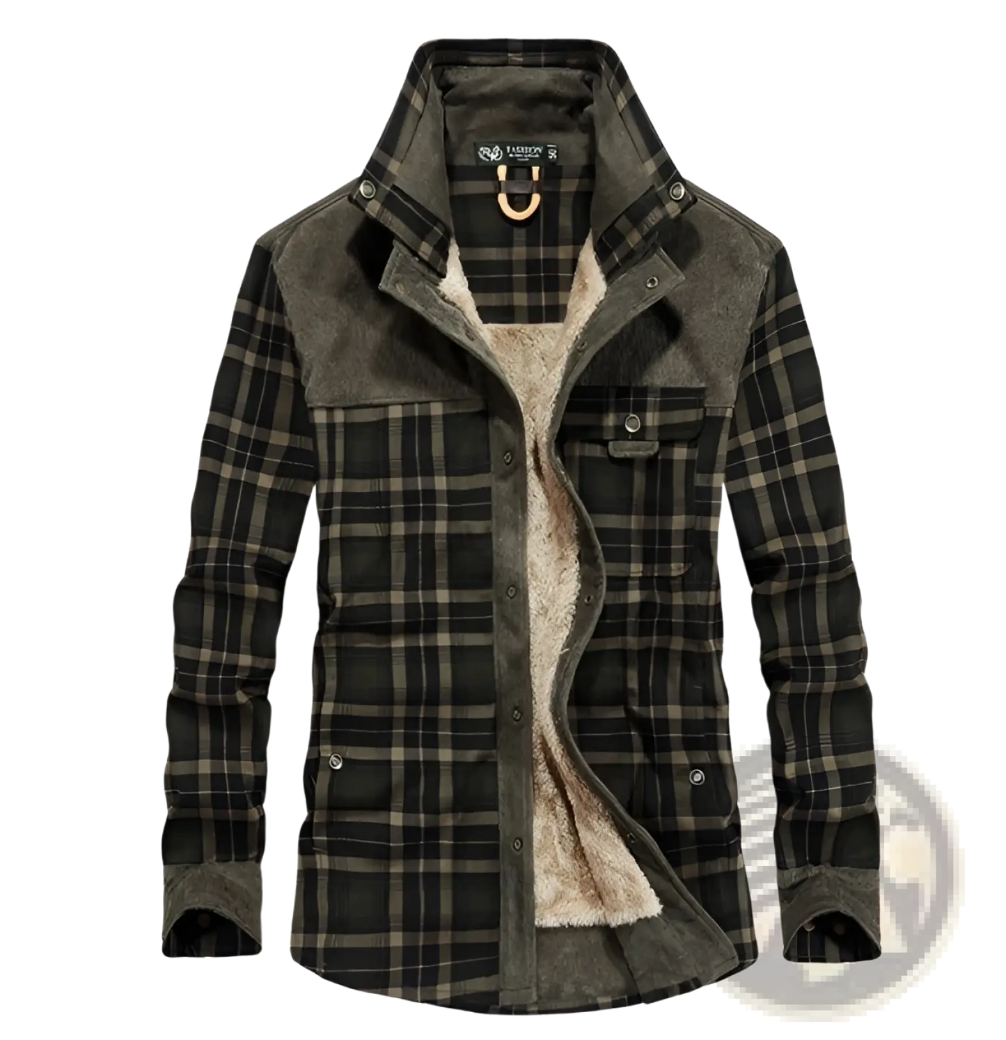 Men's Plaid Fleece Lined Corduroy Winter Jacket