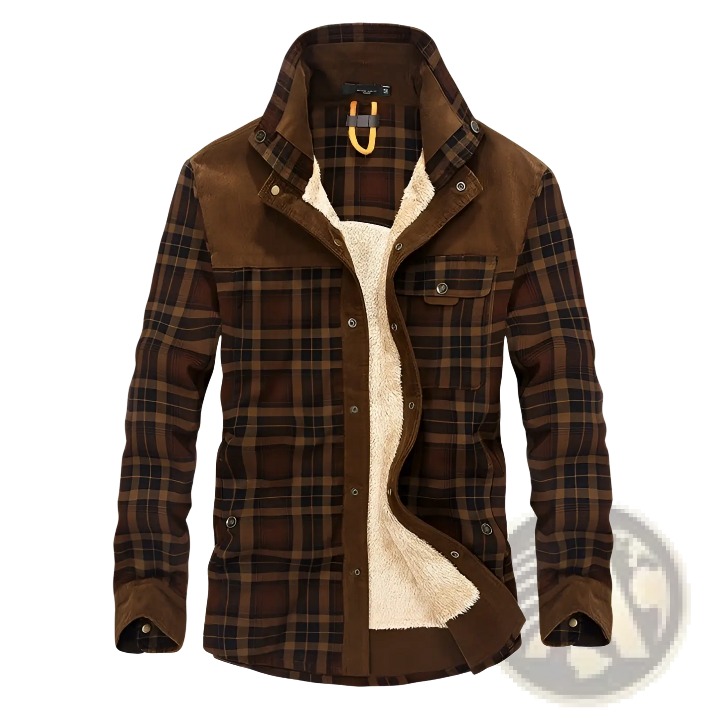 Men's Plaid Fleece Lined Corduroy Winter Jacket