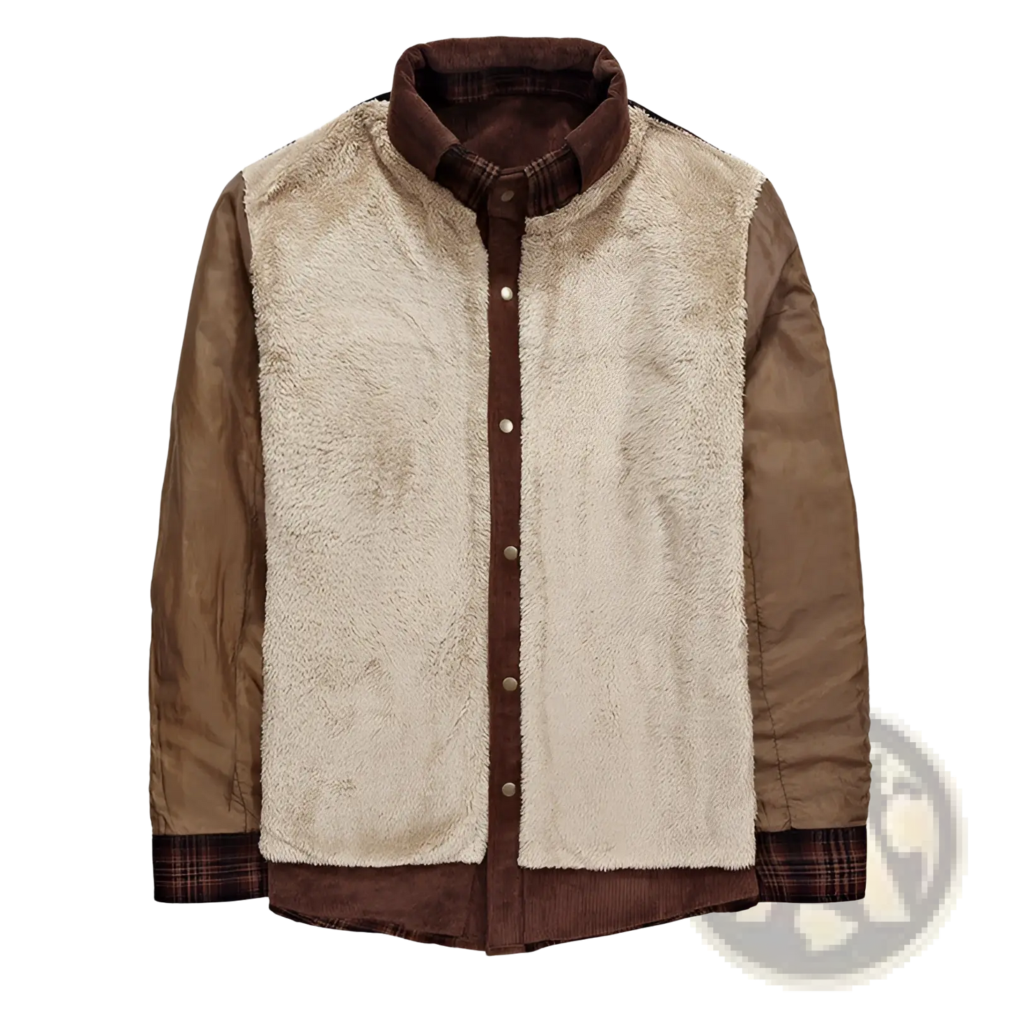 Men's Plaid Fleece Lined Corduroy Winter Jacket