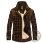 Men's Plaid Fleece Lined Corduroy Winter Jacket
