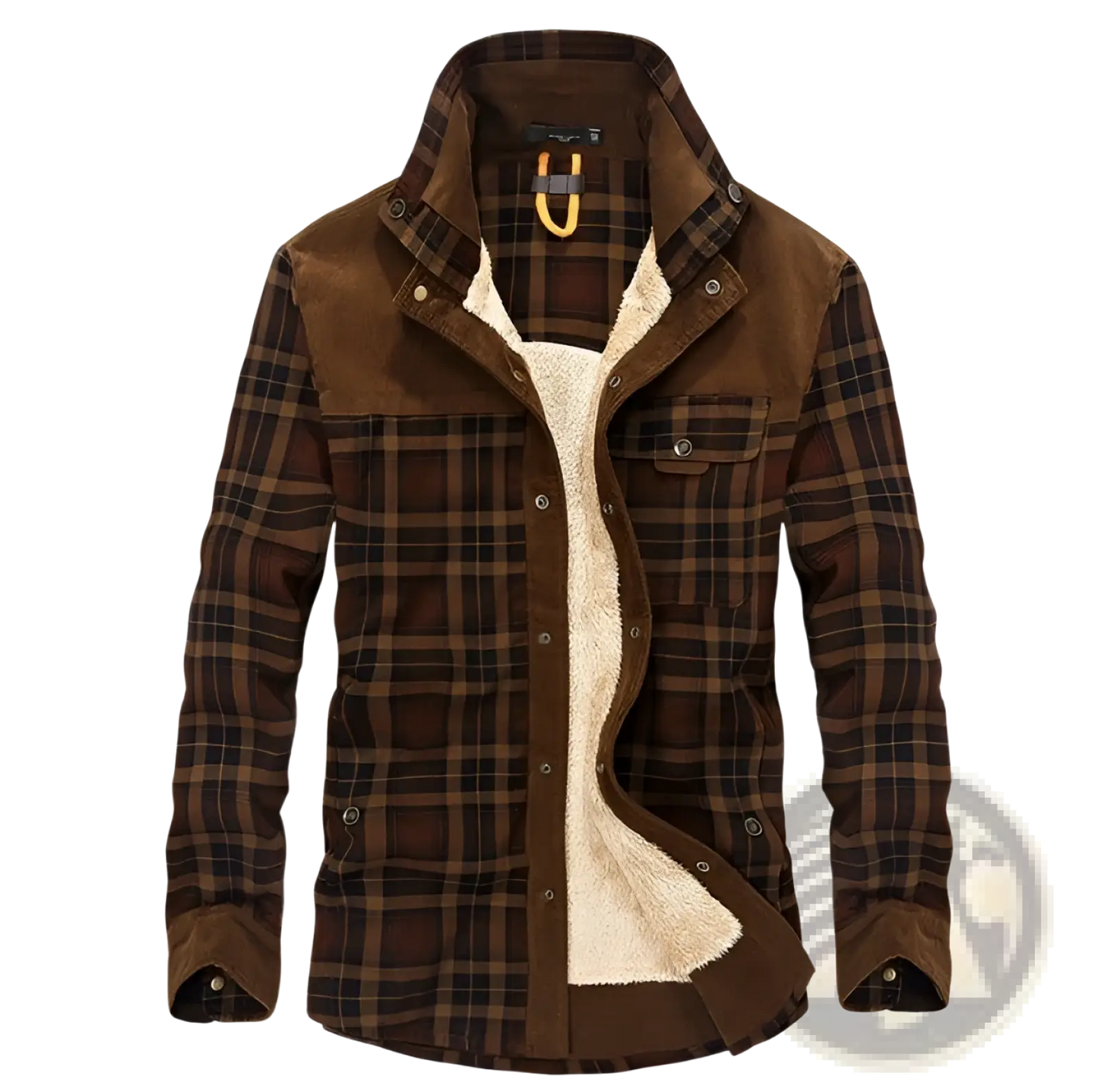 Men's Plaid Fleece Lined Corduroy Winter Jacket