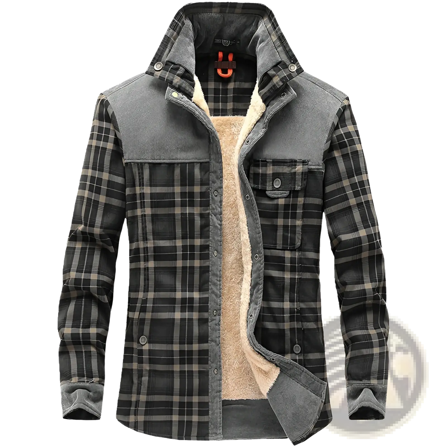 Men's Plaid Fleece Lined Corduroy Winter Jacket