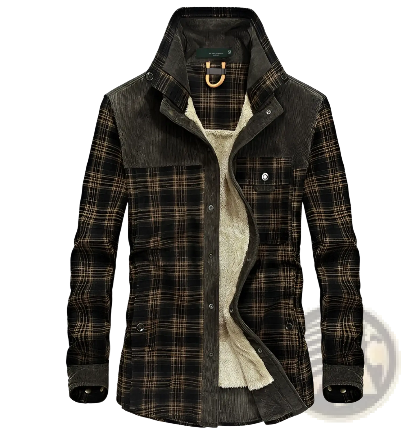 Men's Plaid Fleece Lined Corduroy Winter Jacket