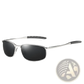 Men's Polarized Metal Frame Rectangular Aviator Sunglasses