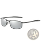 Men's Polarized Metal Frame Rectangular Aviator Sunglasses