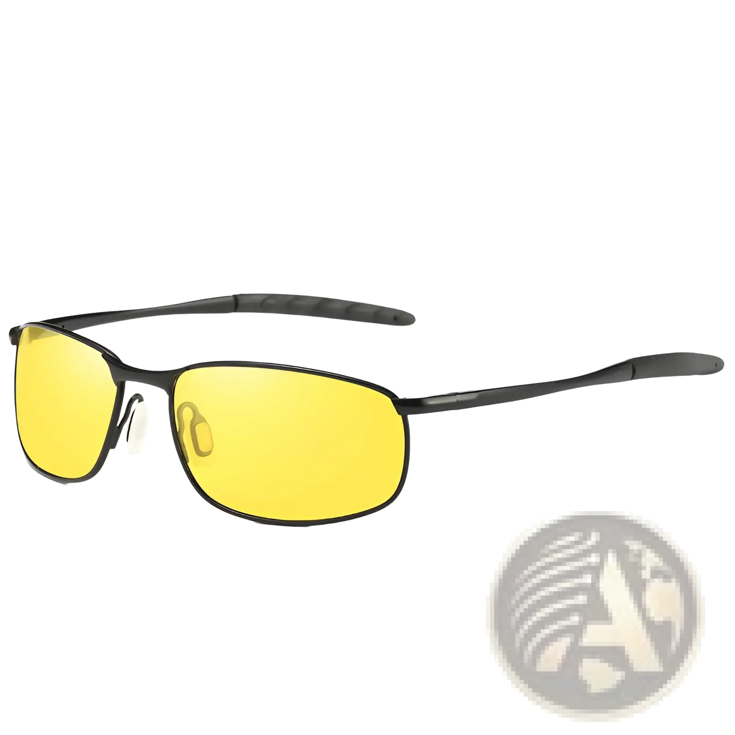 Men's Polarized Metal Frame Rectangular Aviator Sunglasses