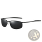 Men's Polarized Metal Frame Rectangular Aviator Sunglasses
