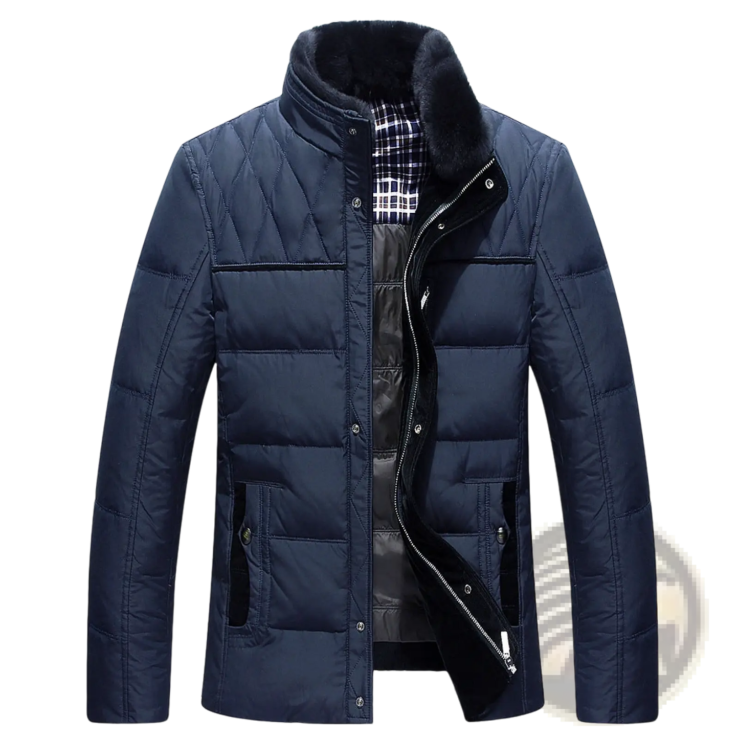 Men's Premium Fur Lined Quilted Down Winter Jacket