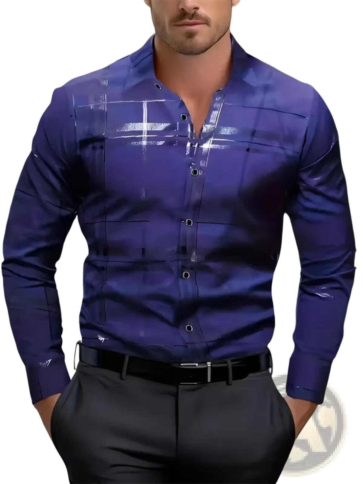 Men's Premium Geometric and Printed Long Sleeve Button Down
