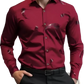 Men's Premium Geometric and Printed Long Sleeve Button Down