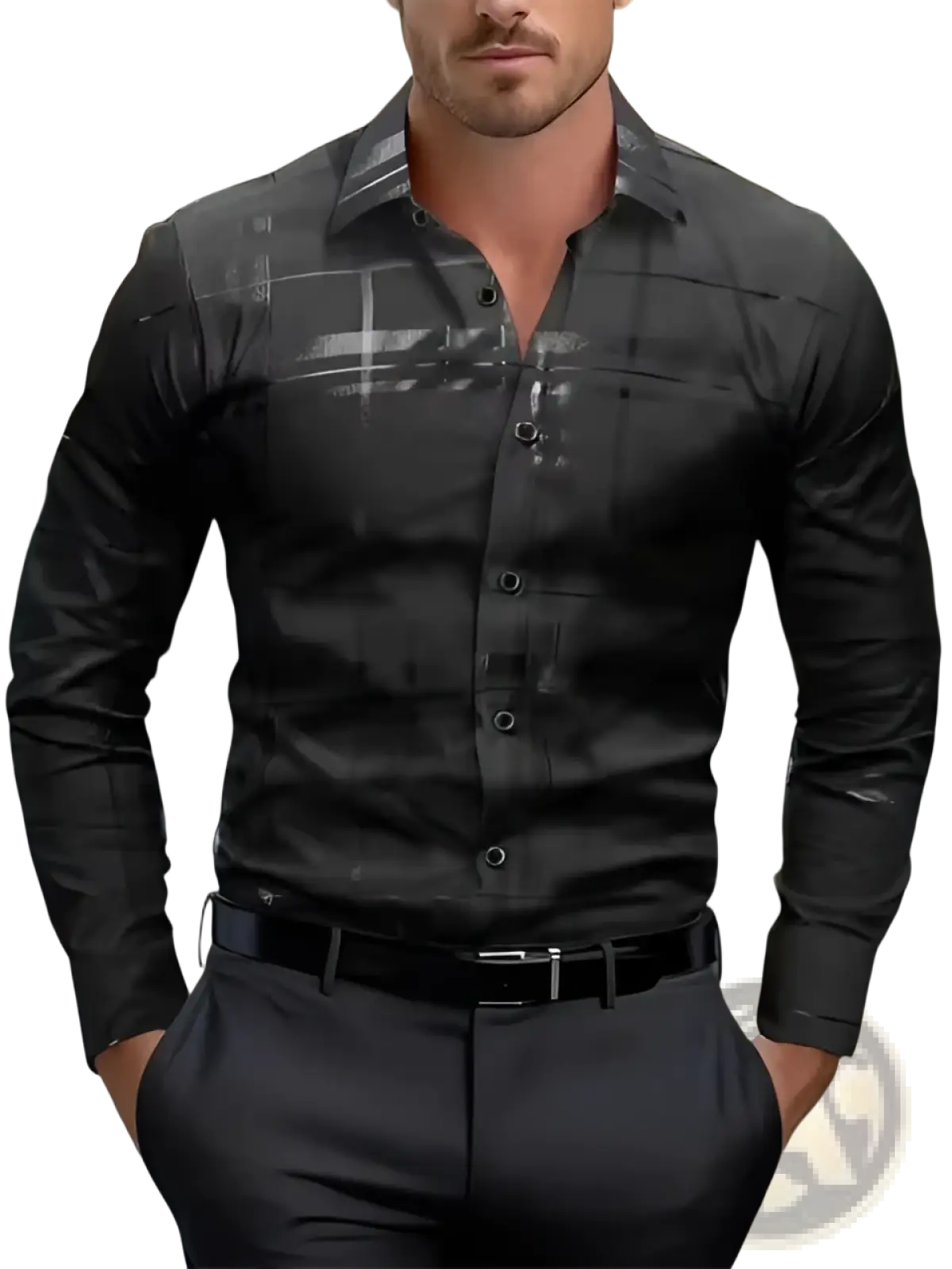 Men's Premium Geometric and Printed Long Sleeve Button Down