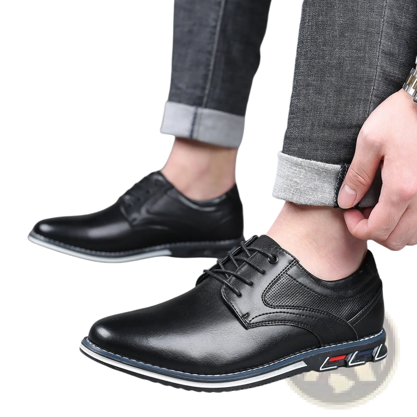 Men's Premium Pu Leather Lace Up Casual Dress Shoes