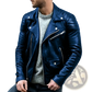 Men's Pu Leather Punk Stand Collar Biker Jacket
