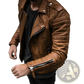 Men's Pu Leather Punk Stand Collar Biker Jacket