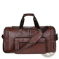Men's Pu Leather Travel Duffel Bag 20-35l Capacity
