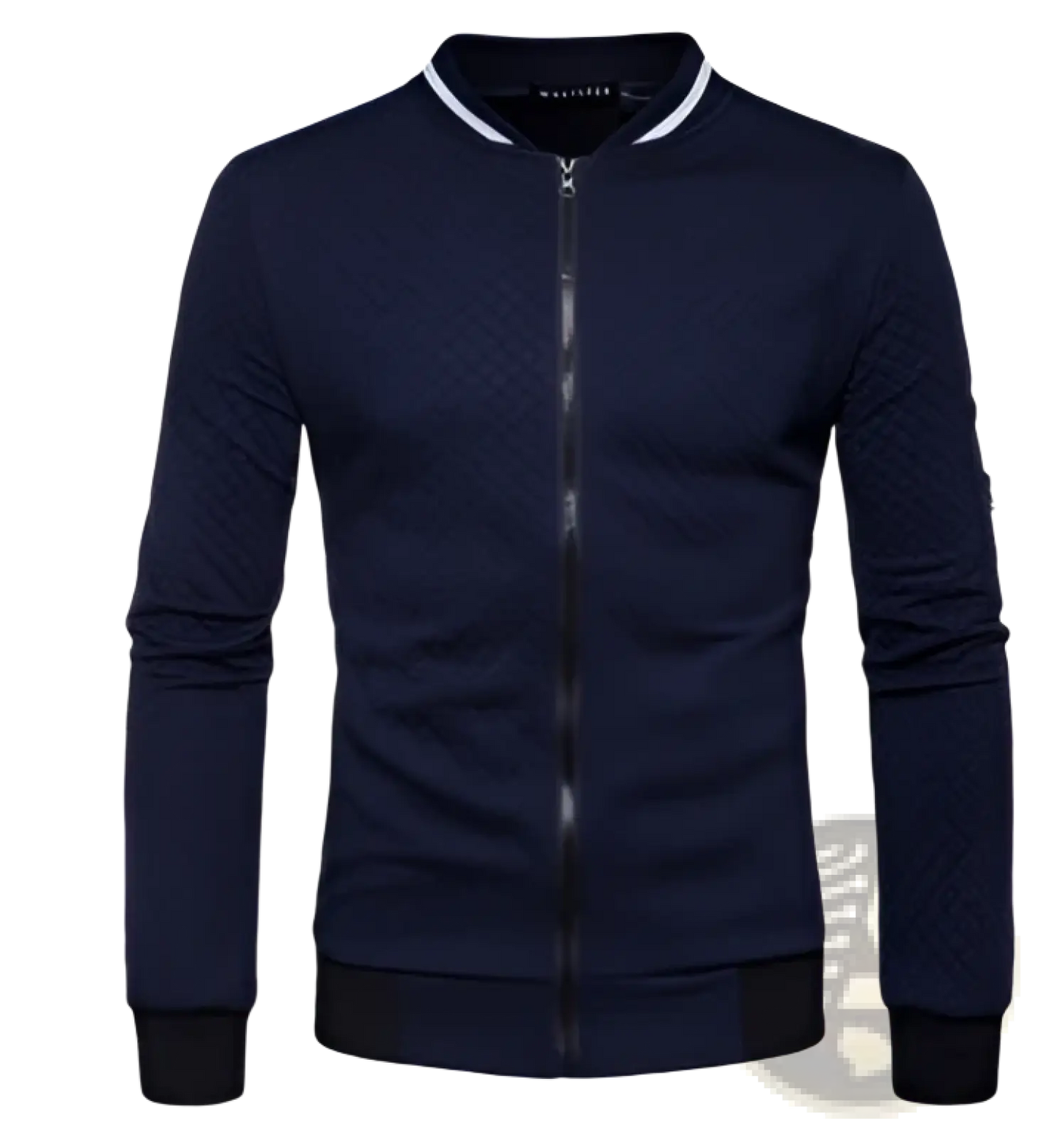 Men's Quilted Colorblock Bomber Jacket with Stand Collar