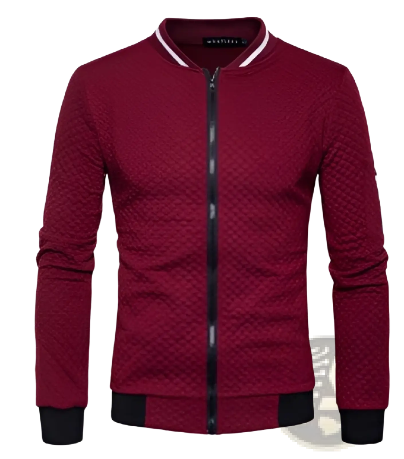 Men's Quilted Colorblock Bomber Jacket with Stand Collar
