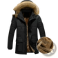 Men's Quilted Down Parka with Fur Lined Detachable Hood