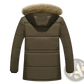 Men's Quilted Down Parka with Fur Lined Detachable Hood