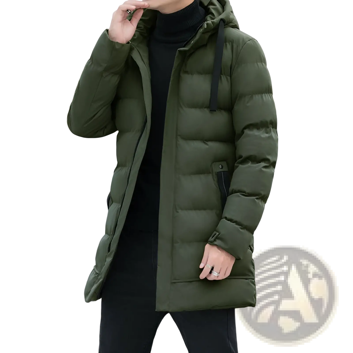 Men's Quilted Windproof Hooded Puffer Jacket