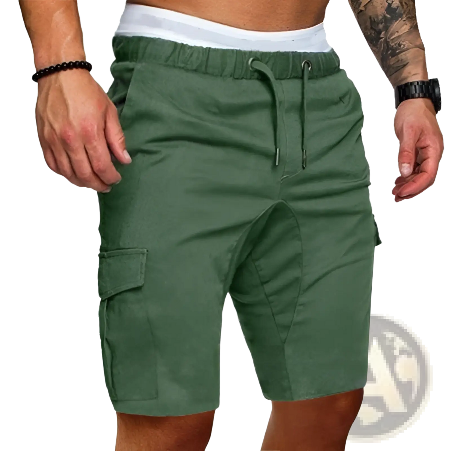 Men's Relaxed Drawstring Cotton Cargo Shorts