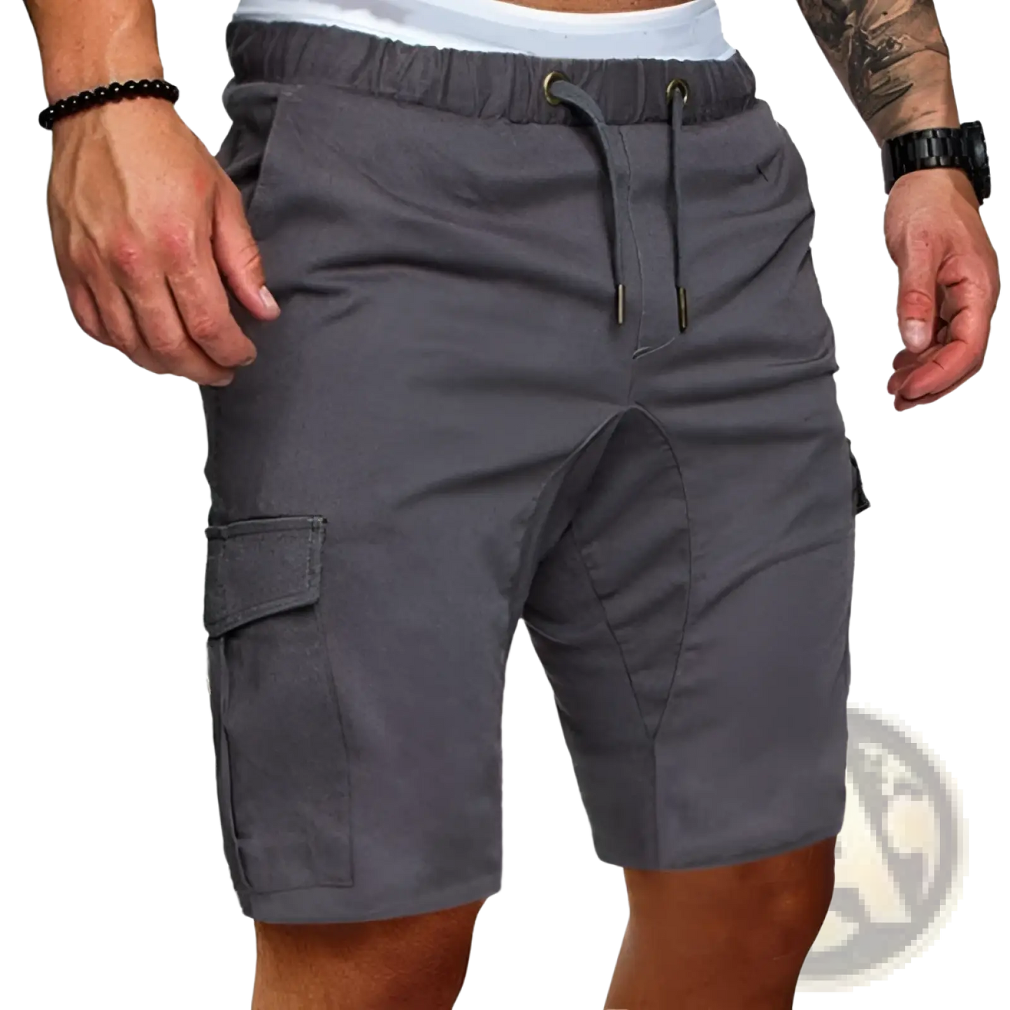 Men's Relaxed Drawstring Cotton Cargo Shorts