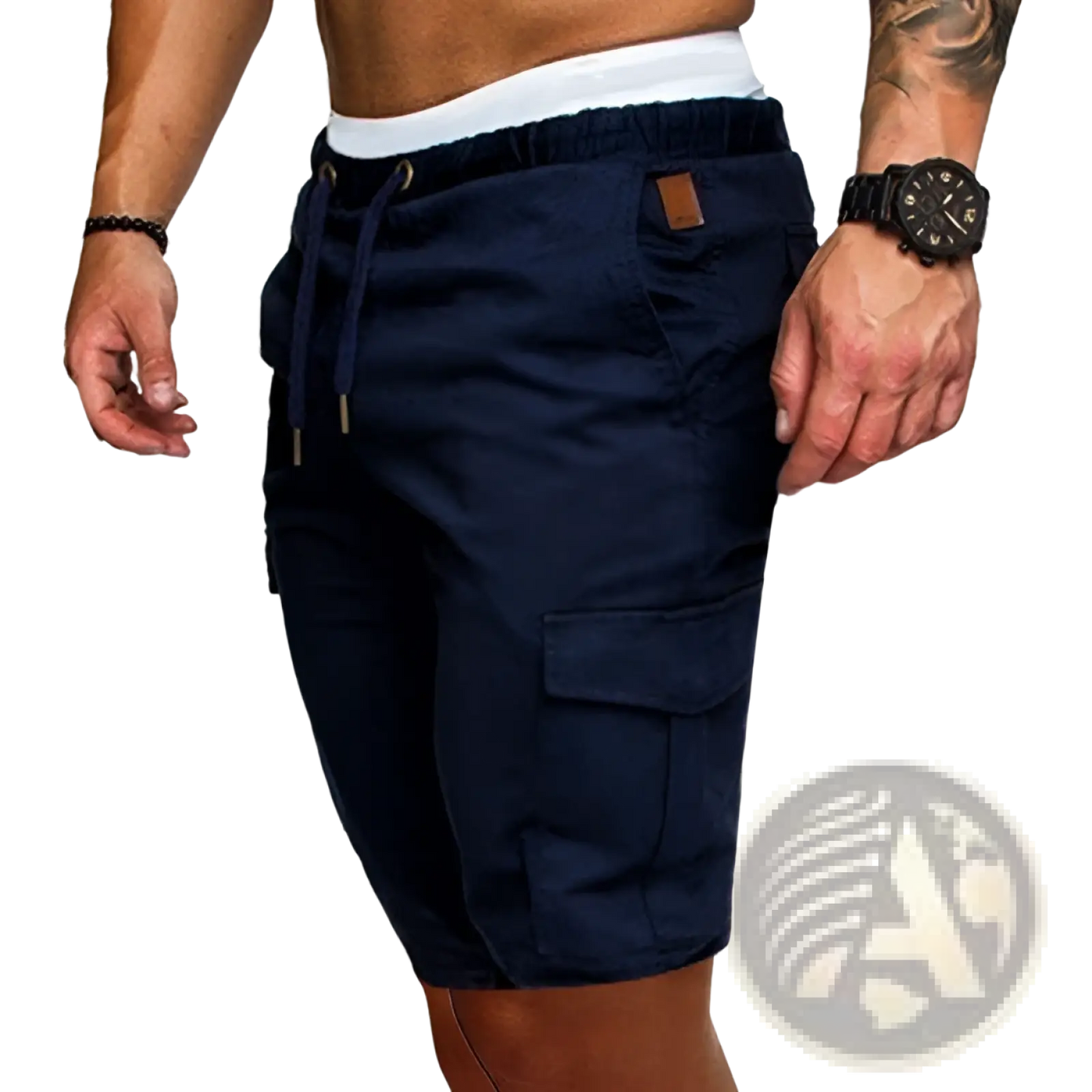 Men's Relaxed Drawstring Cotton Cargo Shorts