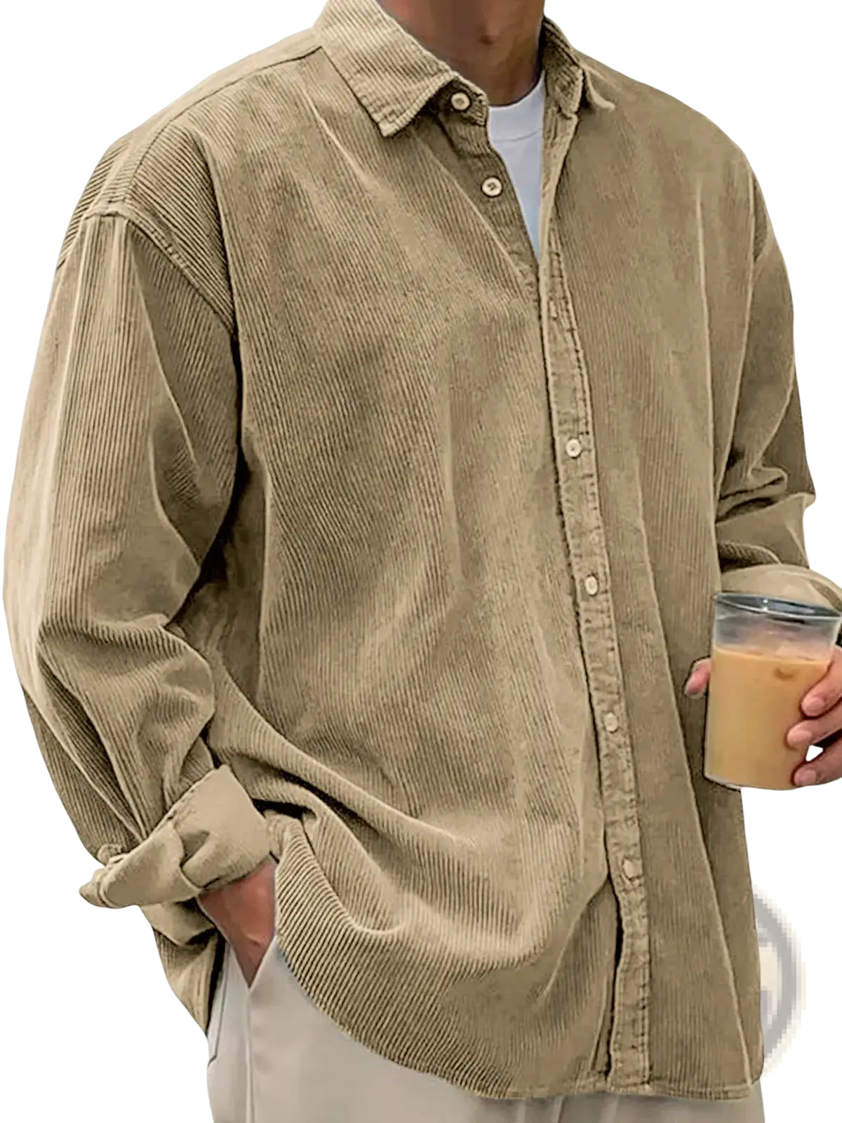Men's Relaxed Fit Corduroy Shirt Jacket