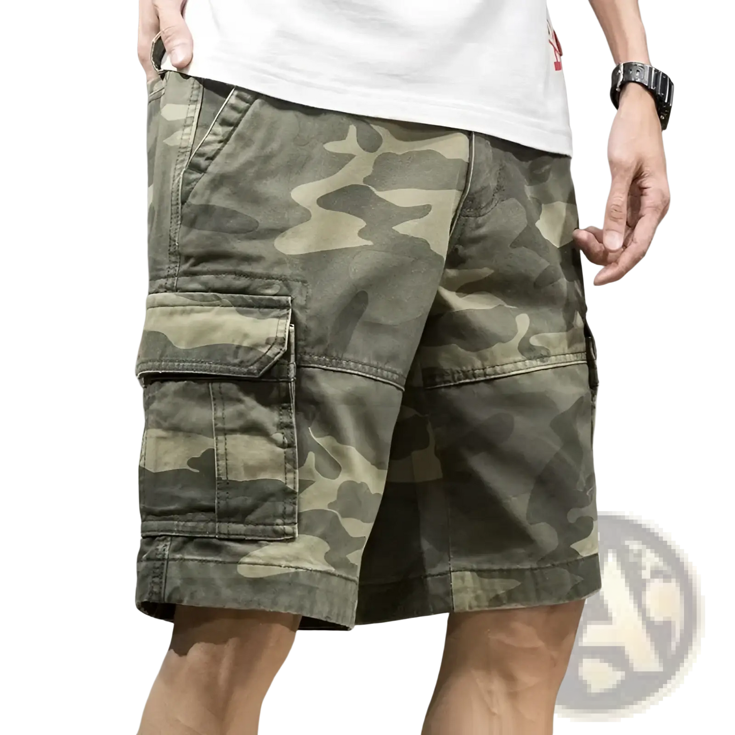 Men's Relaxed Fit Cotton Camouflage Cargo Shorts
