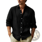 Men's Relaxed Fit Cotton Linen Long Sleeve Shirt