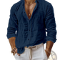 Men's Relaxed Fit Cotton Linen Long Sleeve Shirt