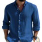 Men's Relaxed Fit Cotton Linen Long Sleeve Shirt