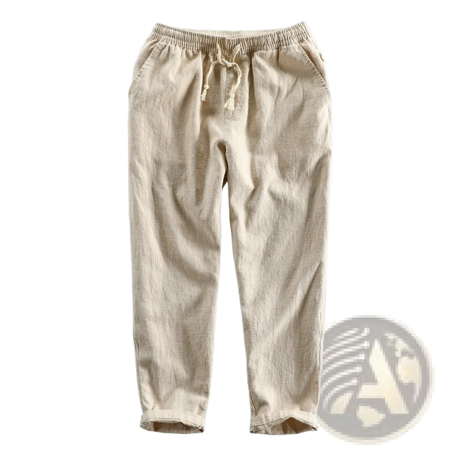 Men's Relaxed Fit Drawstring Linen Joggers