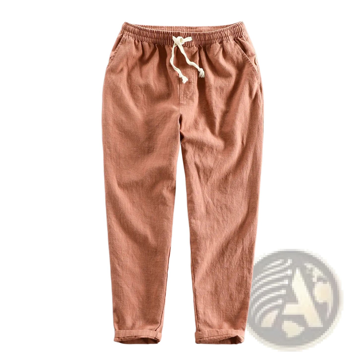 Men's Relaxed Fit Drawstring Linen Joggers