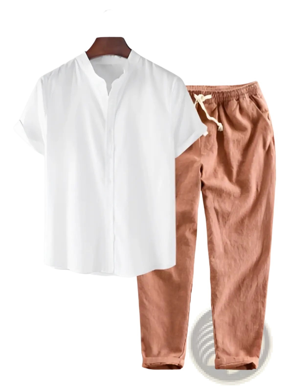 Men's Relaxed Fit Drawstring Linen Joggers