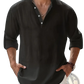Men's Relaxed Fit Lightweight Cotton and Linen Shirt