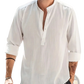 Men's Relaxed Fit Lightweight Cotton and Linen Shirt