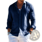 Men's Relaxed Fit Linen Button Down Shirt