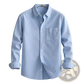 Men's Relaxed Fit Long Sleeve Cotton Linen Shirt
