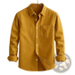 Men's Relaxed Fit Long Sleeve Cotton Linen Shirt