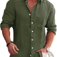 Men's Relaxed Fit Long Sleeve Linen Blend Casual Shirt