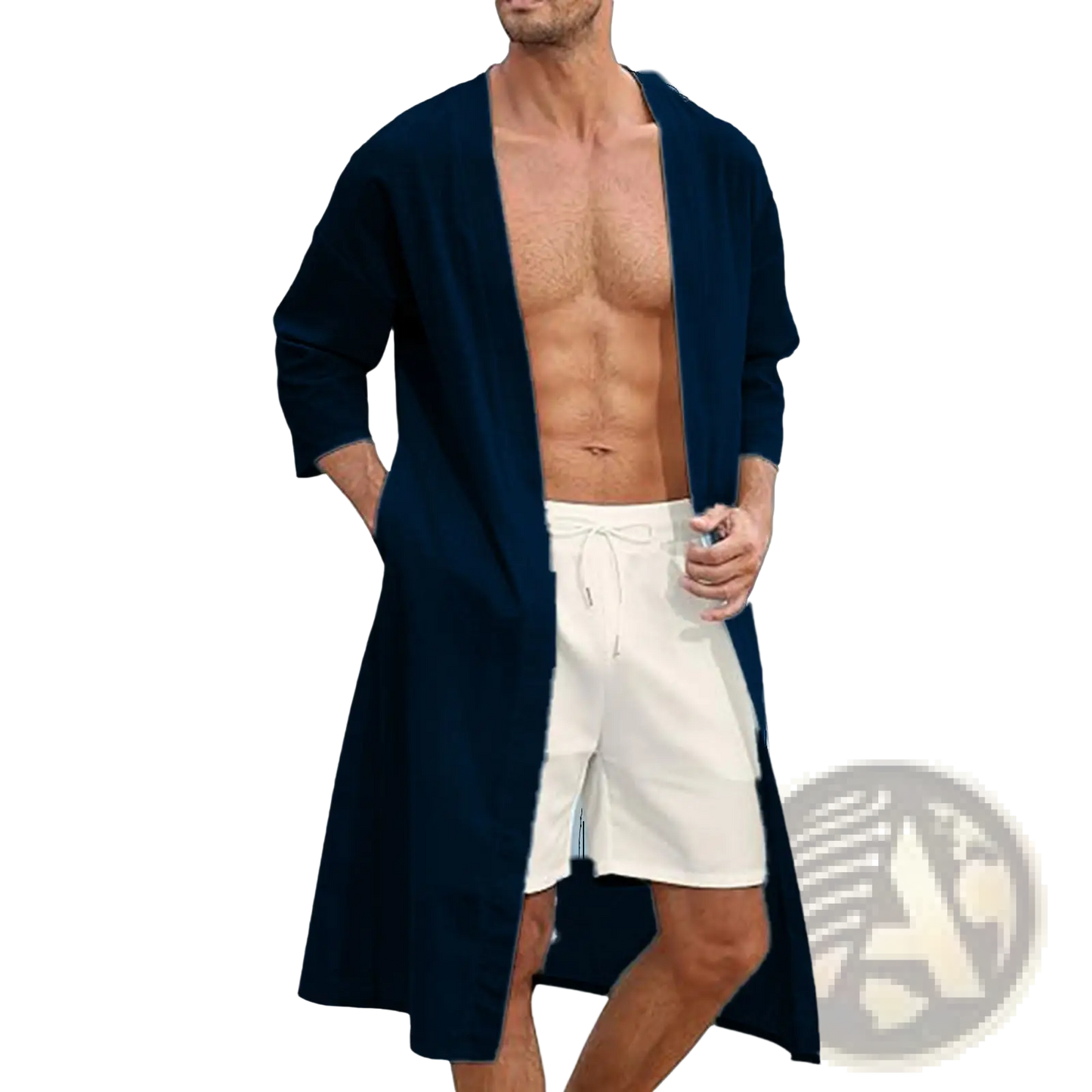 Men's Relaxed Fit Open Front Kimono Cardigan