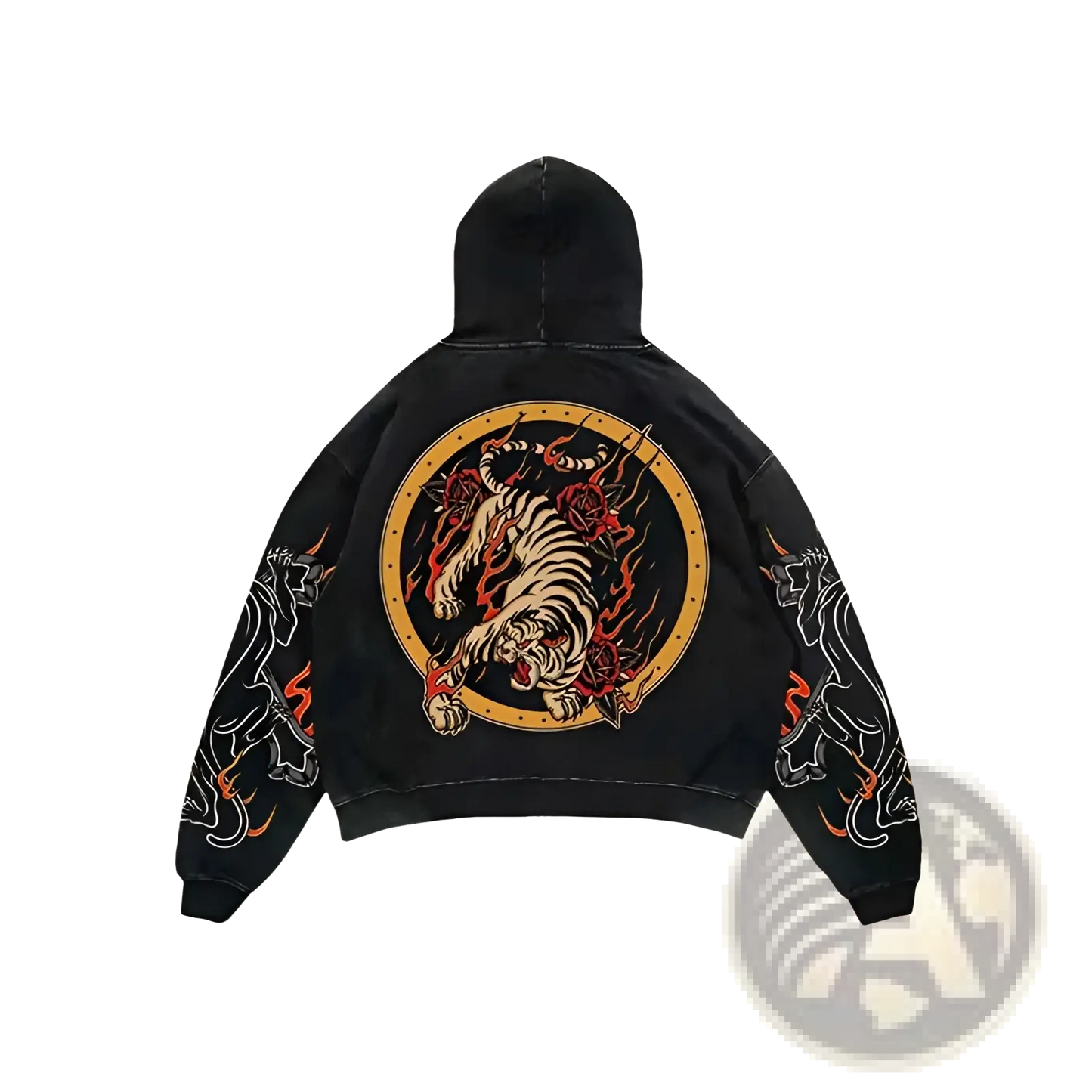 Men's Retro 3d Graphic Print Oversized Streetwear Hoodie