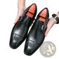 Men's Retro British Style Buckle Microfiber Leather Shoes