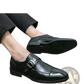 Men's Retro British Style Buckle Microfiber Leather Shoes