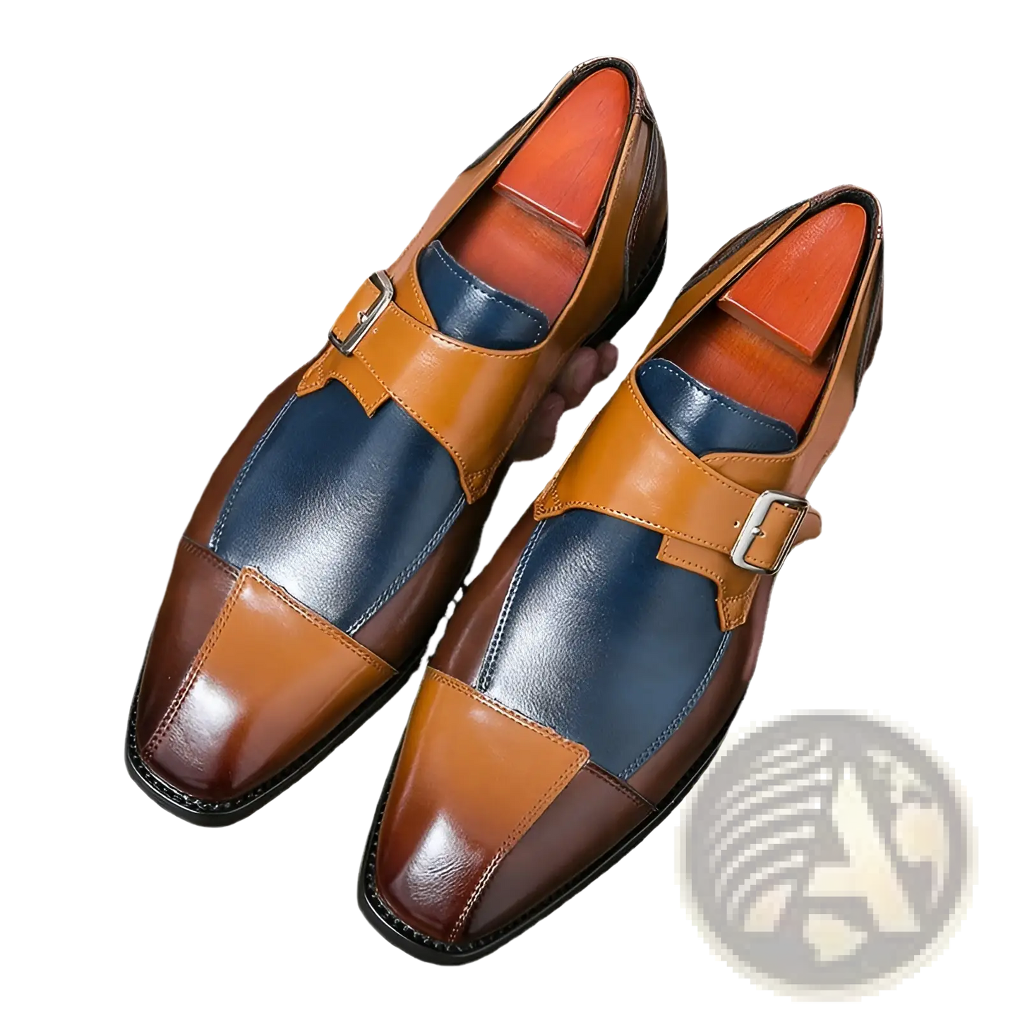 Men's Retro British Style Buckle Microfiber Leather Shoes