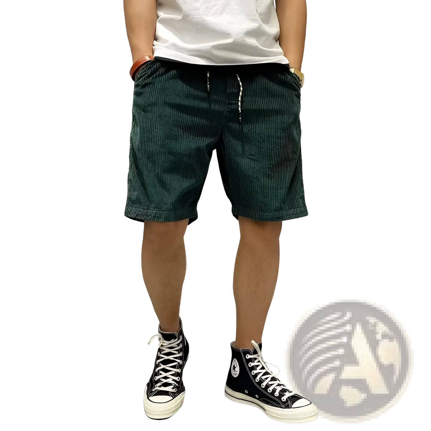 Men's Retro Corduroy Summer Workwear Drawstring Shorts